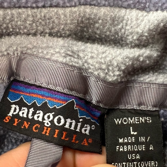 Vintage Women's Patagonia Lite Violet USA Made Fleece Zip Up Fleece Vest Coat - Picture 6 of 6